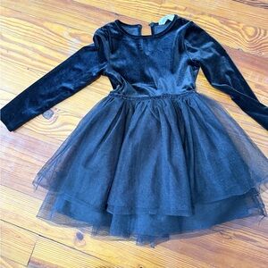 H&M Black Long-Sleeve Tulle Party Dress